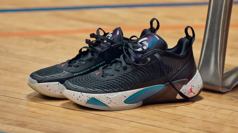 Luka Doncic Wears Signature Shoe at Jordan Event in Paris